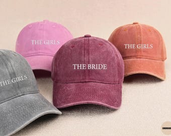 Personalized Bride Squad Embroidery Hat, Custom Bachelorette Party Baseball Cap, Bridal Shower Gift for Bridesmaids, Bachelorette Party