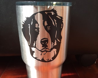 30oz Ozark Trail Tumblers with Beautiful Berner Puppy Head on Both Sides