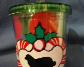 20% OFF  Berner and Candy Canes Holiday Thermal Cold Drink Cup w/ Straw