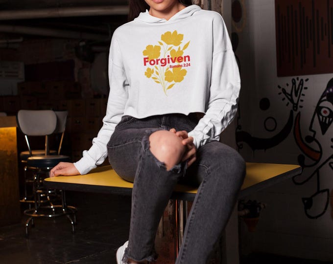 Featured listing image: Womens Christian Forgiven Cropped Hooded Sweatshirt