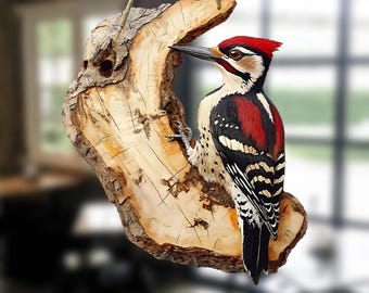 木製鳥のウォールアート、レーザーカットのフラットな鳥の装飾、手作りの2D木製スライスプリント、自然をモチーフにした鳥のオーナメント、素朴な壁飾り