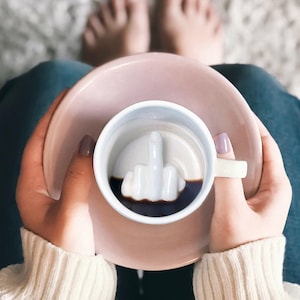 Funny Middle Finger Coffee Mug,, Ceramic Middle Finger Cup Coffee Cup With Middle Finger Up