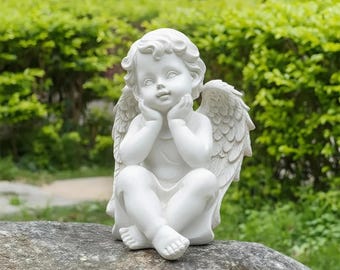 レア 天使の翼 オブジェ 堕天使ルシファー像天使の彫刻、翼のある天使、 -