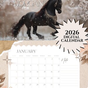 2026 Calendar Digital Prints | 4K Horse Art | Instant Delivery image 2