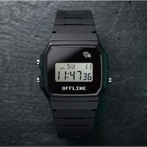 OFFLINE – Modified Watch Based on Casio F-91W – Internal UV Printed Design – Minimal Digital Detox Watch - Simple Retro Style
