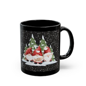 Festive Gnome Gonk Mug, Holiday Coffee Cup, Christmas Gift, Winter Decor, Cute Mugs for Gnome Lovers