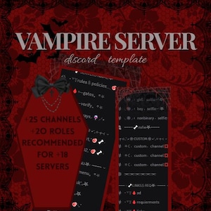 VAMPIRE Goth Discord Template with EMOJIS