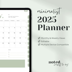 2025 Digital Planner, Minimalist Planner, 2025 Planner, GoodNotes Planner, iPad Planner, Daily Planner, Weekly Planner, Monthly Planner