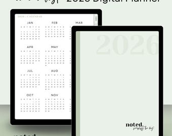 Planificador Digital 2026 / Planificador iPad minimalista / Planificador Diario Digital / Planificador Semanal / Planificador Mensual / Planificador GoodNotes 2026