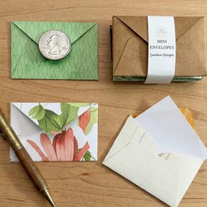 Tiny Envelopes and Notecards - Mini Stationery and Gifts - Junk Journal Love Notes - Stationery Gift Set - Miniature Letters - Tiny Notes