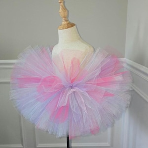 Mermaid Tutu, Pink Tutu, Princess Tutu, Pastel Baby Tutus Toddler Tulle Skirt, Handmade Tutu, Pastel Birthday Tutu Skirt, Pink, Purple, Tutu