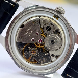 Rare Vintage HMT Janata Blue Dial 17 Jewels Para Shock Hand-Winding Mechanical Men’s Watch image 5