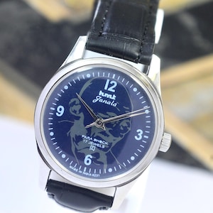 Rare Vintage HMT Janata Blue Dial 17 Jewels Para Shock Hand-Winding Mechanical Men’s Watch image 1
