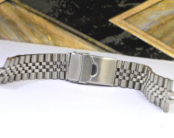 Seiko Stainless Steel Jubilee Bracelet 20mm Seiko Metal Band with Signed Clasp Replacement Strap