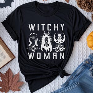 Witchy Woman Shirt | Spiritual Tarot T-Shirt | Mystical Moon Magic Tee | Boho Witch Vibes Top | Astrology Gift for Women, Mama tshirt gift