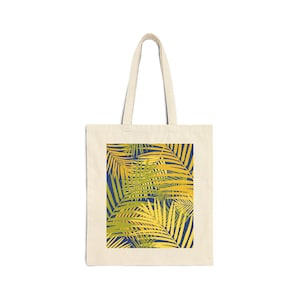 Tropical Vibes Baumwollsegeltuch-Einkaufstasche, umweltfreundliche Einkaufstasche, Strandtasche, wiederverwendbare Einkaufstasche, Geschenk für Naturliebhaber
