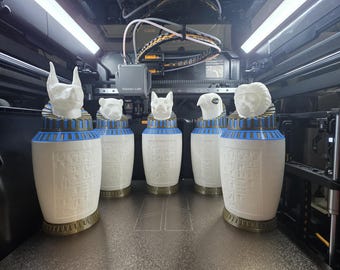 The Mummy Movie Canopic Jars Set, 3D Printed Egyptian Decor
