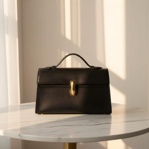 Leder Kleine Tragetaschen, L19 Taschen, Minimal Design Handtasche, Leder Clutch Tasche Elegante Frauen Schulter Geldbörse Alltag Chic Weiche Tasche Geschenk Bild 5