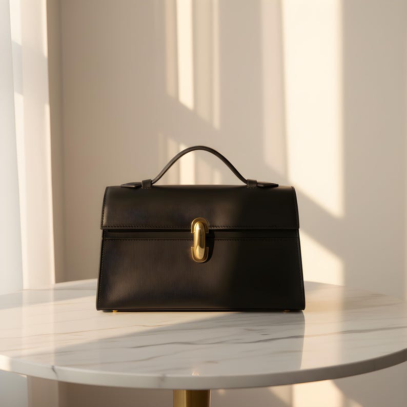 Leder Kleine Tragetaschen, L19 Taschen, Minimal Design Handtasche, Leder Clutch Tasche Elegante Frauen Schulter Geldbörse Alltag Chic Weiche Tasche Geschenk Bild 5