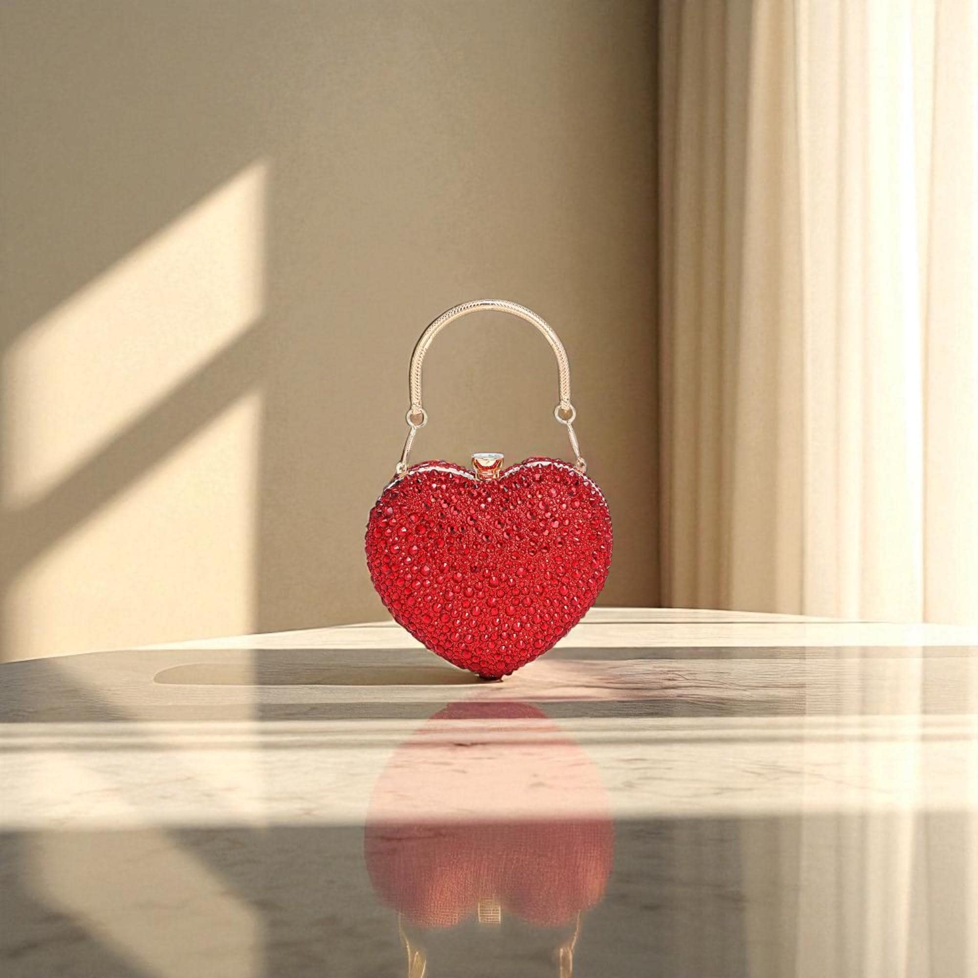 期間限定値下げsilver crystal heart clutch 期間限定値下げsilver crystal heart clutch