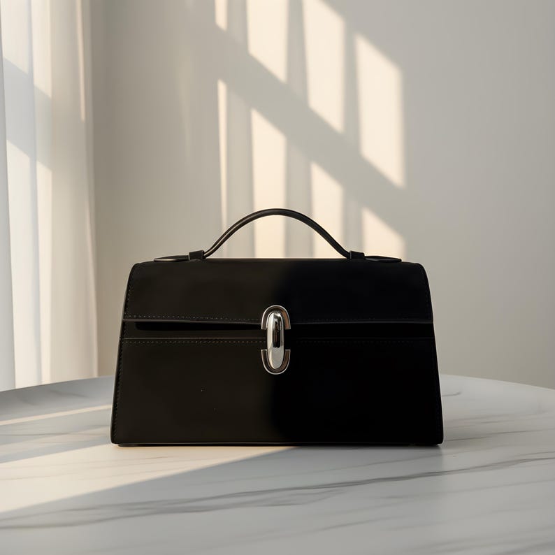 Leder Kleine Tragetaschen, L19 Taschen, Minimal Design Handtasche, Leder Clutch Tasche Elegante Frauen Schulter Geldbörse Alltag Chic Weiche Tasche Geschenk Bild 7