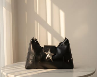 Y2K Star Buckle Umhängetasche für Frauen, trendige ästhetische Crossbody-Geldbeutel, Indie 90s Style Mini-Handtasche, Statement-Geschenk