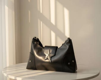 Y2K Star Buckle Shoulder Bag for Women, Trendy Aesthetic Crossbody Purse, Indie 90s Style Mini Handbag, Statement Gift