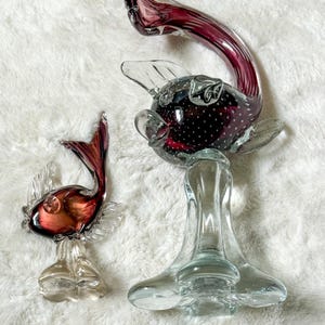Murano Style Glass Fish Set