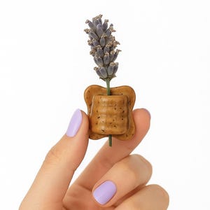 Brown Speckle Mini Ceramic Flower Vase Pin – Handmade Pottery Boutonnière, Wearable Bud Vase, Small Lapel Planter for Fresh or Dried Flowers