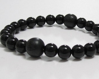 Onyx Chakra Armband: Buddhistischer Sandelholz Buddha, Herren Mala Perlen, Meditation Zahlarmband, Geschenk für Ihn