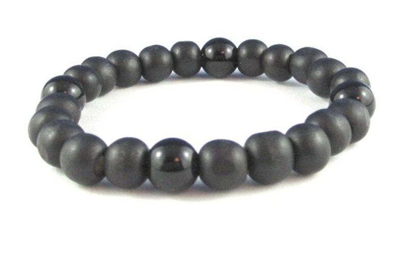 Men Bracelet, Wood Beads & Onyx Gemstones Yoga Mala Bracelet, Light Stacking Fidget Bracelet, Mindfulness Meditation Beads, Chakra Bracelet image 5