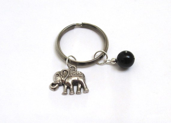 Initial Keychain with Chakra Inspirational Gifts Elephant Gifts for Women