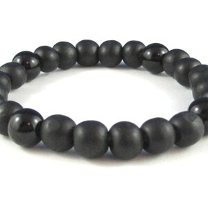 Men Bracelet, Wood Beads & Onyx Gemstones Yoga Mala Bracelet, Light Stacking Fidget Bracelet, Mindfulness Meditation Beads, Chakra Bracelet image 4