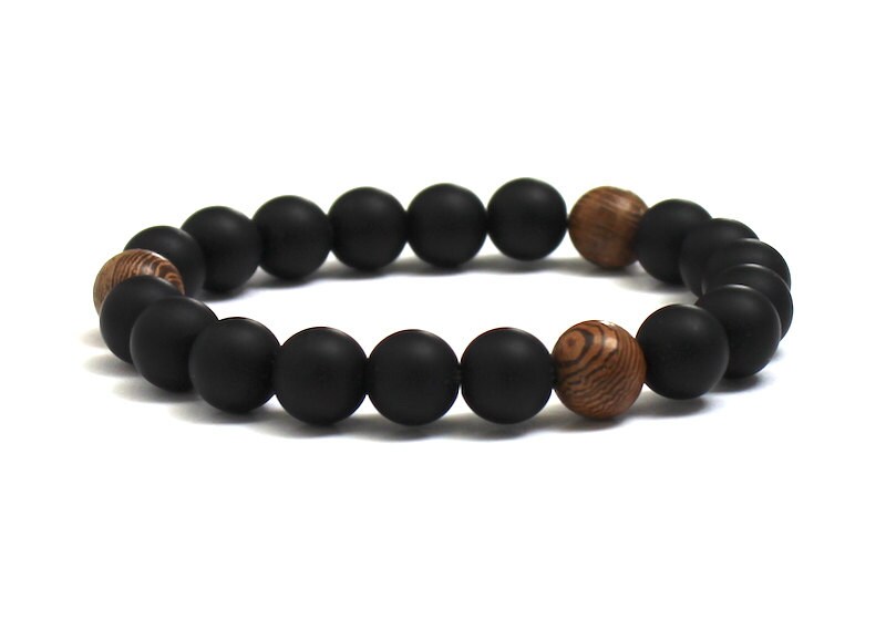 Men Bracelet Gift for Him Matte Onyx & Sandalwood Wrist Mala - Etsy Canada