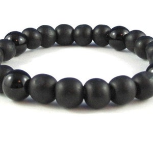 Men Bracelet, Wood Beads & Onyx Gemstones Yoga Mala Bracelet, Light Stacking Fidget Bracelet, Mindfulness Meditation Beads, Chakra Bracelet image 3