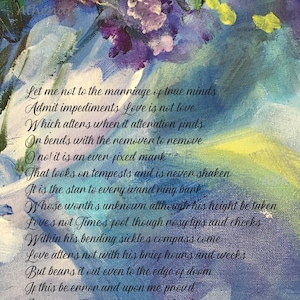 Romantic Poem Print Digital Download, Let Me Not To the Marriage of True Minds Shakespeare, Proposal, Anniversary Gift for Girlfriend, Wife