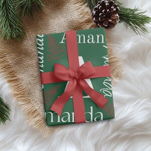 Custom Name Wrapping Paper, Personalized holiday gift wrap, Magical Christmas gifts image 3