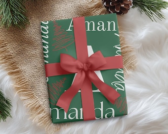 Personalized Holiday Gift Wrap, Custom Name Wrapping Paper, Magical Christmas gifts