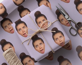 Funny Face Personalized Wrapping Paper, 3 sizes