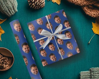 Funny Face Personalized Wrapping Paper, Men, 3 sizes