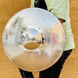 Handcrafted Steel Buckler Shield – Medieval Armory Replica | Combat-Ready, Cosplay & LARP Shield | Viking Renaissance Shield Prop