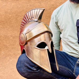 Handcrafted Ancient Greek Spartan Helmet I Bronze Replica Warrior Armor I Historical Cosplay & Decoration I