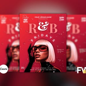 R&B Night Party Flyer, Club Promotion Flyer, Night Club Instagram Event Flyer, Premade Party Flyer, RnB Fridays Flyer, Canva Template