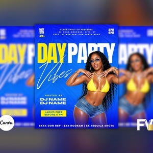Day Party Flyer, Event Promotion Flyer, Club Instagram Flyer, Editable Canva Template
