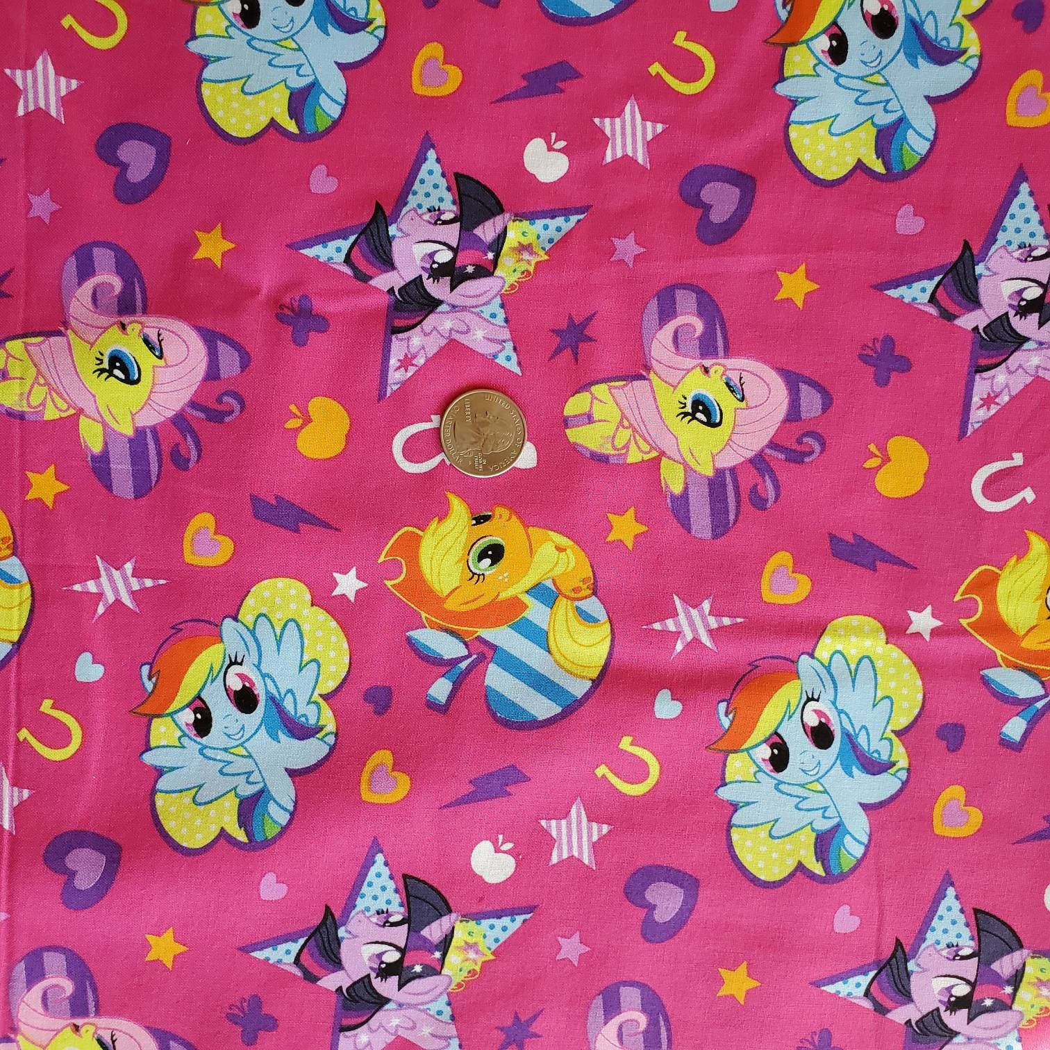 My Little Pony Fabric Cotton Woven Fabric Pony Cutie Toss Etsy