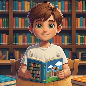 Flying Library Adventure – Magical Storybook PDF for Kids | Whimsical Bedtime Tale for Toddlers & Preschoolers