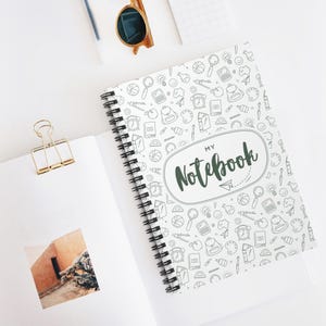Whimsical Spiral Notebook - My Notebook, Cute Stationery, Study Journal, Gift for Students, School Supplies, Creative Doodle Book