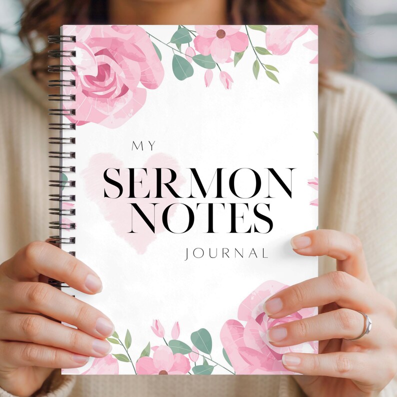 Sermon Notes Journal | Pink Floral (6" X 8") - Etsy