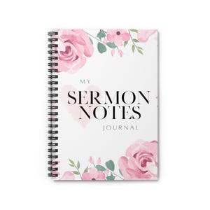 Sermon Notes Journal | Pink Floral (6" X 8") - Etsy