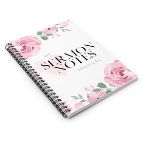 Sermon Notes Journal | Pink Floral (6" X 8") - Etsy